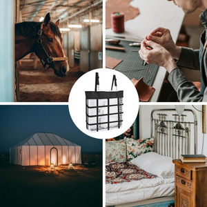 Ventilador eléctrico portátil con bolsa colgante, bolsa de almacenamiento ajustable negra con manos libres para amantes de los caballos - Product Image 2