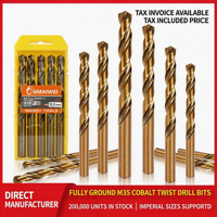 Foret hélicoïdal HSS au cobalt Guoruiaiyi M35 avec mandrin à ressort, queue droite, 1,0-20,0 mm pour le perçage du bois, garantie 1 an
