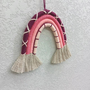 Fait à la main arc-en-ciel forme bohème tapisserie fil tissage Kit de bricolage salon chez l'habitant <span class=keywords><strong>chevet</strong></span> entrée décoration suspendue - Product Image 1