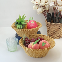 Panier de rangement simple en rotin laqué et osier pour cuisine, vaisselle et articles de table, style classique, portable, vente en gros
