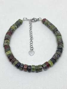 Dragon Bloodstone <b>Bracelet</b> Natural Crystal Adjustable <b>Bracelet</b> For Wedding Anniversary Meditation Healing Yoga Birthstone - Product Image 2