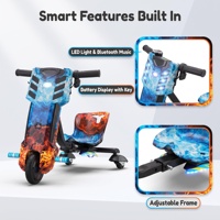 Trottinette Électrique Enfant 36V 150W à Trois Roues Moderne pour l'Extérieur avec Cadre Réglable, Casque de Sécurité, Genouillères et Coffret Cadeau – Idéale pour les Fêtes