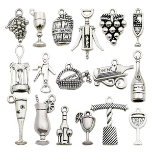 Pendentifs en alliage d'argent antique, série verres à vin, formes variées pour la fabrication de bracelets, accessoires de bijoux DIY - Product Image 5