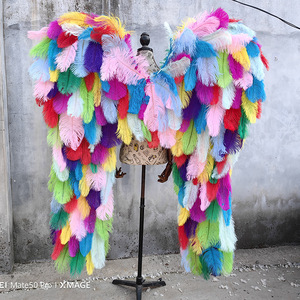 F0 Ali d'Angelo in Piume Nere per Decorazioni di Halloween, Vendita all'Ingrosso, per Cosplay, Angelo, Diavolo, Fata, Decorazione Murale - Product Image 3