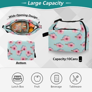 Hawaiian Pink Hibiscus Flower Lifestyle Custom Insulated Thermal Lunch Cooler Bags Lightweight Eco-Friendly Cooler Lunch Bag - Product Image 5
