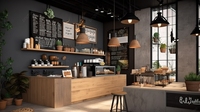 Designs de décoration de comptoir de bar de café intelligent avec design d'intérieur de magasin de thé au lait, mobilier de magasin de jus