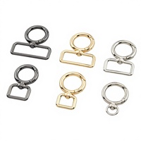 Anneaux ovales de luxe réglables en alliage de zinc avec mousquetons à ressort, fermoirs, crochets, clips et boucles de 25 mm et 40 mm pour sacs