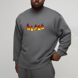 สเวตเชิ้ตของผู้ชายผ้าฝ้าย100% ปักโลโก้สวมใส่สบายอบอุ่นสำหรับฤดูหนาว - Product Image 1