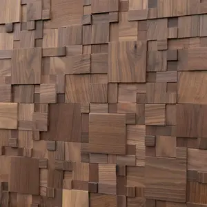 लकड़ी की 3 डी दीवार सजाए लकड़ी के पैनल सजावटी इंटीरियर सजावट लकड़ी की दीवार इनडोर पैनलिंग मोज़ेक टाइल