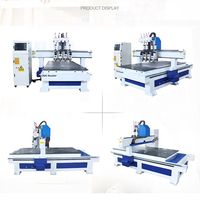 Máquina de Corte CNC 1325, Máquina de Grabado de Madera ATC con Múltiples Husillos, Router CNC de Tres Procesos