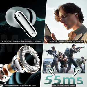 หูฟังไร้สาย P-M1Pro 55ms Low Gaming Latency In-ear TWS พร้อมระบบตัดเสียงรบกวน ANC และระบบตัดเสียงรบกวนขณะสนทนา ENC - Product Image 5