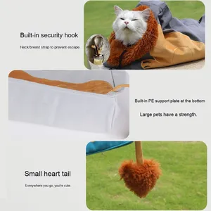 Şık pamuk Oxford Pet Tote çanta yaratıcı hayvan kıyafet düğmesi kapatma kedi yavru omuz/Crossbody sırt çantası taşıyıcılar - Product Image 4