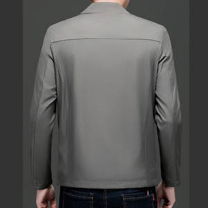 Chaqueta ejecutiva con solapa para hombre, nueva colección de otoño, estilo casual de negocios, para hombres de mediana edad y mayores, transpirable, cómoda, resistente al viento para exteriores. - Product Image 5