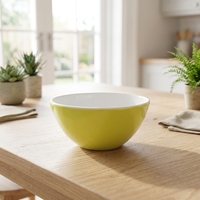 Tazón de ensalada de melamina bicolor amarillo al por mayor de Bestwares Factory, 100% apto para uso alimentario A5, tazón para sopa y cereales para pedidos al por mayor