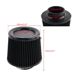 Auso-Racing Universal Air Filter 76mm Washable <b>Clip</b>-On For Retrofit Upgrade Red Blue Black - Product Image 2