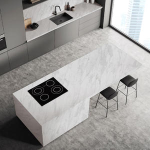 Encimeras de Cuarzo Pulido Blanco Serie Calacatta Elba 5123 de Diseño Moderno Goldtop, Piedra Artificial Cortada a Medida para Interiores de Villas - Product Image 6