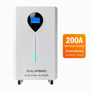 แบตเตอรี่314Ah 16kWh 51.2V LiFePO4 2A แอคทีฟบาลานซ์อัจฉริยะ BMS บลูทูธเก็บพลังงานในบ้าน - Product Image 1