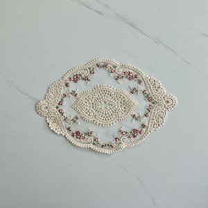 Europäische <span class=keywords><strong>Vintage</strong></span> Spitze Tisch matte Staubs chutz Stoff Vase Untersetzer mit Französisch Stickerei Hohl spitze Tischset dekorative Matten & Pads - Product Image 6