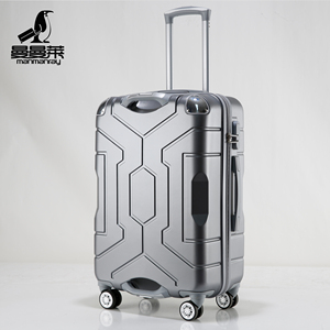 Wholesale 20 24 28 Inch Silver <strong>Grey</strong> Fashionable Simple PC ABS Spinner <strong>Suitcase</strong> Double Handle Durable Lightweight Outdoor - Product Image 1