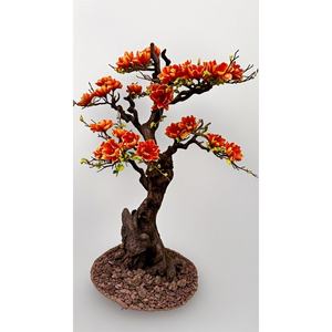 Bonsái <span class=keywords><strong>de</strong></span> <span class=keywords><strong>Magnolia</strong></span> Artificial colorido, Planta <span class=keywords><strong>de</strong></span> floración <span class=keywords><strong>de</strong></span> imitación rosa/púrpura/azul vibrante en maceta <span class=keywords><strong>de</strong></span> cerámica, plantas artificiales personalizadas DIY - Product Image 1