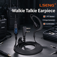LSENG G Hook Walkie Talkie Headset, Earpiece PTT 2Pin K Inline untuk Operasi Patroli Keamanan Seri Kenwood TK