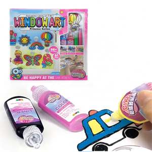 Kit de pegatinas de arte de pintura de ventana <span class=keywords><strong>2</strong></span> en 1 arte pegajoso y juego de juguetes de dibujo de atrapasoles para niños haz tu propia diversión - Product Image 1