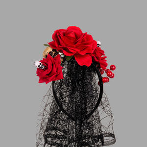 ヘアアクセサリーハロウィンカラフルフラワースカルヘアバンドHAIRBAND CROWNS & WREATHS & TIARAS GOTHIC <span class=keywords><strong>CROWN</strong></span> - Product Image 2