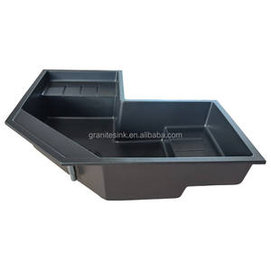 <span class=keywords><strong>Lavelli</strong></span> da <span class=keywords><strong>cucina</strong></span> ad angolo in pietra di quarzo composito in granito bianco nero Topmount di lusso Multi-funzionale - Product Image 5