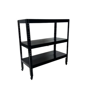 Adjustable Metal Storage <b>Rack</b> With Casters Rectangle <b>Shelf</b> For Garage Standing Type Carbon Steel - Product Image 4