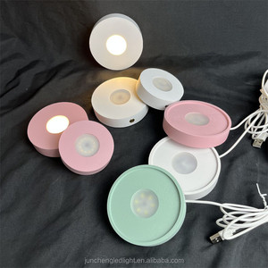 Commercio all'ingrosso della fabbrica USB Plug-in Base diffusore luminoso <span class=keywords><strong>Multicolor</strong></span> Led luce notturna supporto di legno Logo inciso - Product Image 1