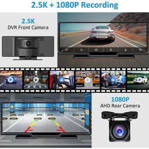 10 Inch Full 2160P Touchscreen Voor En Achter Dashboard Camera 'S Met Carplay Android Auto Voor Achteruitkijkspiegel Camera Dashcam 4K - Product Image 6