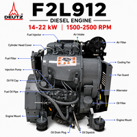 Motor Diésel Deutz F2L912 Refrigerado por Aire, 2 Cilindros, 4 Tiempos, Motor Industrial para Generador, Agricultura, Construcción, Compactadora