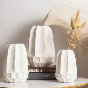 Personalizzato unico forma di zucca ruvida nordico moderno ornamento interno di lusso vasi di fiori bianco vaso di ceramica per la decorazione della casa