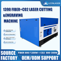 Machine de découpe/gravure laser CO2 à fibres combinées LCCN, solution industrielle pour l'acier, l'aluminium, le laiton, le MDF, la pierre, l'acrylique et autres matériaux mixtes