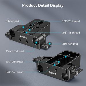 Placa Base para Cámara SmallRig con Abrazadera para Riel LWS de 15 mm, Placa Base para Sony A6500 <span class=keywords><strong>A6600</strong></span> A6300, para <span class=keywords><strong>Canon</strong></span> R5 R6, para Sony A7SIII - Product Image 6