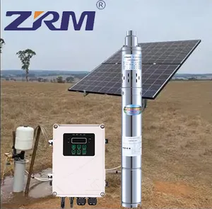 3 pouces 750W 1HP 48V DC Kit de pompe à eau de puits profond pour l'irrigation agricole avec panneau solaire