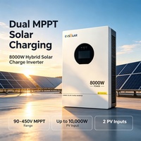 Onduleur solaire hybride biphasé 8000W 48V 120V 240V avec double MPPT certifié UL1741, 2 trackers MPPT, sortie onde sinusoïdale pure