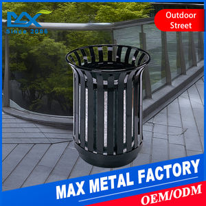 Vente en gros d'usine de mobilier urbain poubelle avec <span class=keywords><strong>cendrier</strong></span> jardin parc <span class=keywords><strong>extérieur</strong></span> en acier inoxydable <span class=keywords><strong>extérieur</strong></span> noir rond durable - Product Image 5