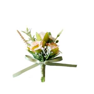 All'ingrosso simulazione artificiale dello sposo della sposa di nozze del ballo di fine anno di moda del corpetto della rosa spilla del fiore del polso del fiore della spalla - Product Image 1