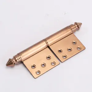 High Quality Rose Gold 5inches 304 Stainless Steel Flag Hinge With Long Pointed Tip Detachable Door Hinge