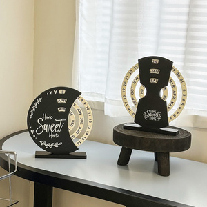 Calendario Perpetuo da Scrivania in Legno <span class=keywords><strong>Moderno</strong></span> e Resistente, Decorazione da <span class=keywords><strong>Ufficio</strong></span> da Appendere <span class=keywords><strong>per</strong></span> Natale - Product Image 3