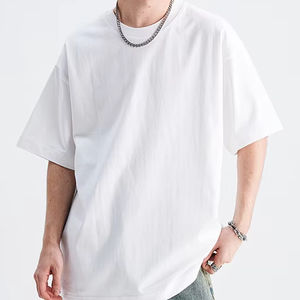 285g Heavy Cotton Solid Color Normal <strong>Nose</strong> Short Sleeve Loose Basic Base <strong>T</strong>-<strong>shirt</strong> for Men Casual Customizable Patterns - Product Image 5