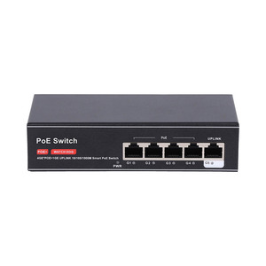สำหรับกล้องวงจรปิด 4 พอร์ต RJ45 + 1 พอร์ตอัปลิงค์ สมาร์ท PoE กิกะบิตสวิตช์ 10/100/1000M สวิตช์เครือข่าย AI - Product Image 1