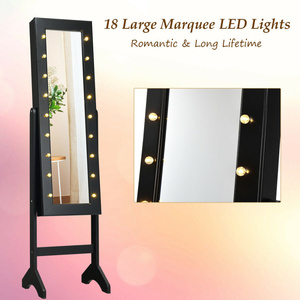 Armario de joyería DB con luces LED, espejo y organizador para uso doméstico - Product Image 3