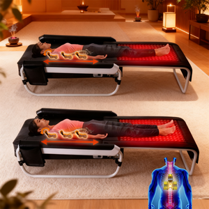 Pop Relax coreano V4 cuidado de la salud calefacción infrarroja térmica Jade rodillo Mesa masajeador corporal caliente eléctrico terapia de columna cama de masaje - Product Image 1