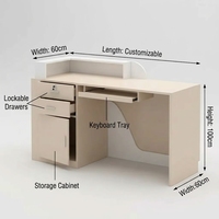 Comptoir de réception moderne minimaliste avec éclairage LED, logo personnalisé, table de réception pour salon de beauté, bureau, clinique, hôtel