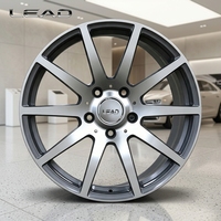 عجلات LEAD الجديدة المخصصة ذات الحواف العميقة المصنوعة من سبائك الألومنيوم المطروقة بتصميم شبكي 25 مم و20 مم بلمسة نهائية فضية، عجلات بديلة ذات توافق عالمي
