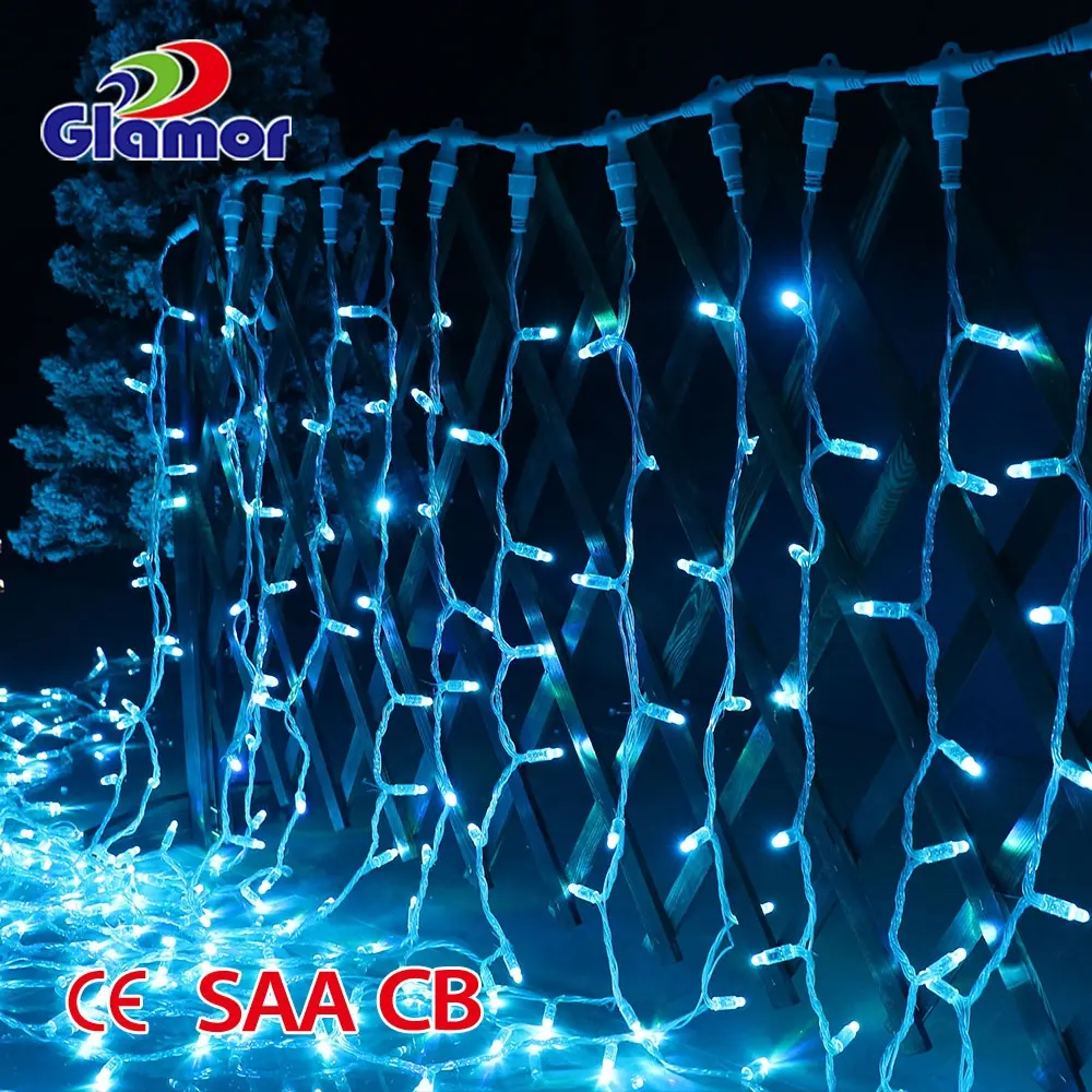 2024 100-120V Vakantie Decoratie Pvc Kabel Led Window Licht Fee Waterval Ijspegel Gordijnverlichting Voor Groothandel Evenement