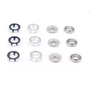 Available in stock High quality metal brass prong press snap button fasteners for clothes