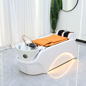 Neues Design Friseursalon-Möbel Weißer Waschplatz Luxuriöses Modernes Elektrisches <span class=keywords><strong>Massage</strong></span>-Kopf-<span class=keywords><strong>Spa</strong></span>-Shampoo-Bett mit Beleuchtung - Product Image 4